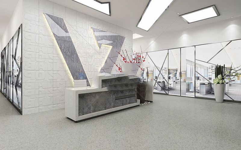 Office reception desk design curved reception desk