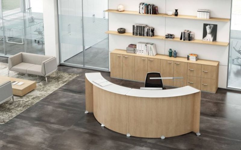 Office reception desk design curved reception desk