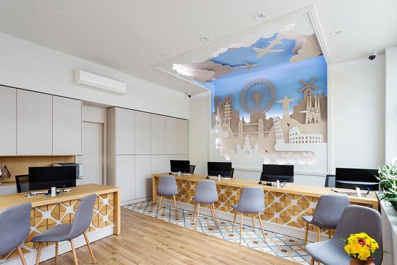 Travel office interior design Travel office interior design