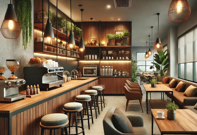 Coffee shop style pantry room